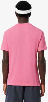 Lacoste Heren Lacoste Ultra Dry Katoenen Logo Sport T-shirt in Roze - M