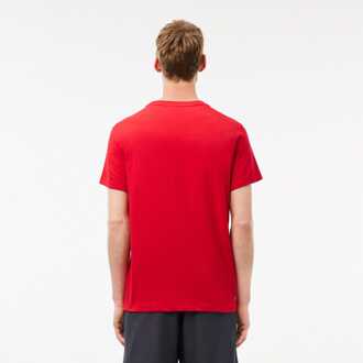 Lacoste Heren Lacoste Ultra Dry Katoenen Sport T-shirt in Roodblauw Blauw en rood