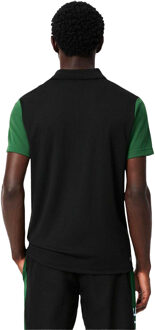 Lacoste Heren Logo Geprinte Ultra Dry Tennis Polo Shirt (Zwart) - XS
