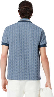 Lacoste Heren Monogram Jacquard Klassiek Poloshirt (Blauw)