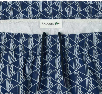 Lacoste Heren Monogram Zwembroek Mid Lengte (Marineblauw/Groen) Blauw Multi