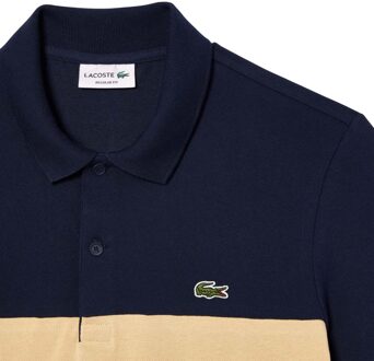 Lacoste Heren Pique Stretch Regular Poloshirt (Marine/Crème) Navy
