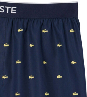 Lacoste Heren Pyjamashort met Popeline Herhaal Logo (Marine) Navy - XL