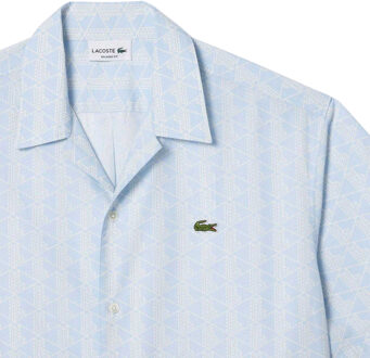 Lacoste Heren Relaxed Fit Korte Mouwen Overhemd (Lichtblauw)