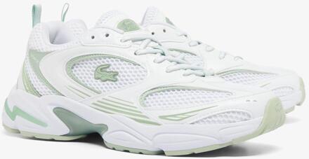 Lacoste Heren Storm 96 2K Synthetisch Leer Trainers (Wit/lichtgroen) Licht Groen