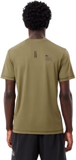 Lacoste Heren Stretch Jersey Slim Sport T-shirt (Khaki) Kaki
