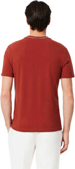 Lacoste Heren Stripe Stretch Kraag T-shirt (Rood)