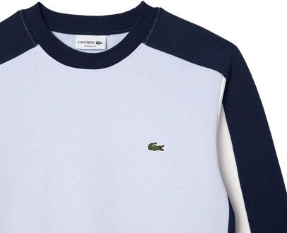 Lacoste Heren Sweatshirt met Colour Block Crew Hals (Blauw/Wit) - maat