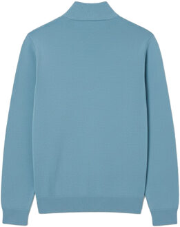 Lacoste Heren Sweatshirt met hoge hals en Quarter Zip (Blauw)