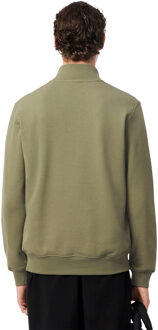 Lacoste Heren Sweatshirt met Hoge Hals Fleece Kwart Ritssluiting (Groen)