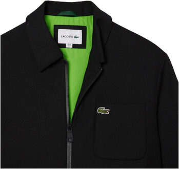 Lacoste Heren Track Jacket met contrasterende voering (Zwart) - maat L