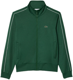 Lacoste Heren Zip-Up Sweater met Sportieve Elegantie Lacoste , Green , Heren - XL