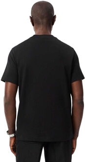 Lacoste Heren Zwaar Katoenen T-Shirt (Zwart, Wit)