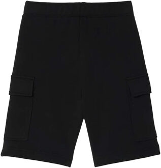 Lacoste Jongens Korte Broek Van Geborsteld Katoen Fleece (Zwart)