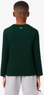 Lacoste Jongens Lacoste Juniors Zwaar Katoen Krokodil Grafisch T-shirt in Groen