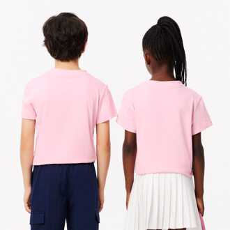 Lacoste Jongens-T-shirt met Argyle print in roze - 12J / 152cm