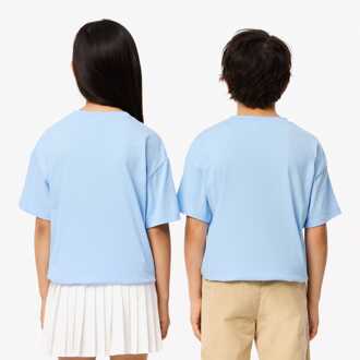 Lacoste Juniors T-shirt met krokodillenprint voor jongens in lichtblauw - maat 14J / 164cm