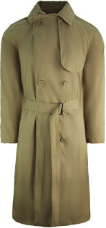 Lacoste Katoenen Riem Trench Dames Beige Lange Jas - EU 42 / UK 8