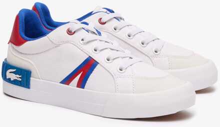 Lacoste kinderschoenen L004 in wit-rood voor jongens - EU 31 / UK 12.5