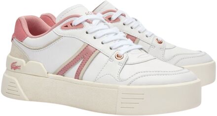 Lacoste L002 Evo Sneakers Dames wit - roze - beige - crème - 40 1/2
