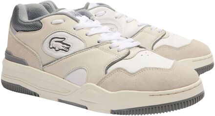 Lacoste Lineshot Sneakers Heren beige - crème - wit - grijs - 42 1/2