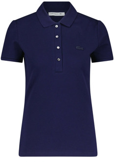 Lacoste Logo Applique Slim-Fit Poloshirt Lacoste , Blue , Dames - Xl,L,M,S