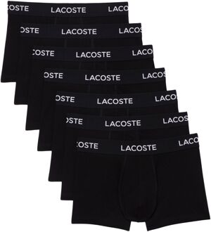 Lacoste Logo Waist Trunk Boxershorts Heren (7-pack) zwart - S