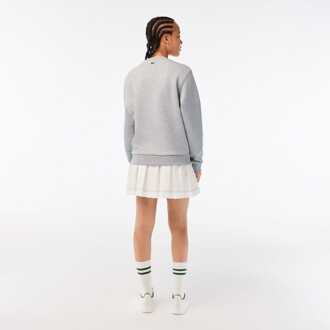 Lacoste Loose Fit Organic Cotton Fleece Sweatshirt voor dames in Grijs - maat EU 34 / UK 6