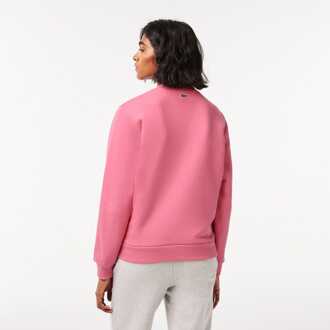 Lacoste Loose Fit Organic Cotton Fleece Sweatshirt voor dames in Roze - maat EU 32 / UK 4