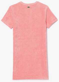 Lacoste Meisjes Lacoste Juniors Katoen Terry Logo T-shirt Jurk in Roze - 4J / 104cm