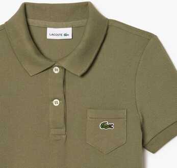 Lacoste Meisjes Lacoste Juniors Piqué Polo Dress in Khaki Kaki - 2J / 92cm