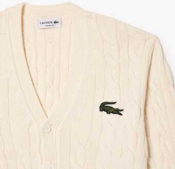 Lacoste Men's Lacoste Cable Knit Striped Cardigan in Multi colour Veelkleurig