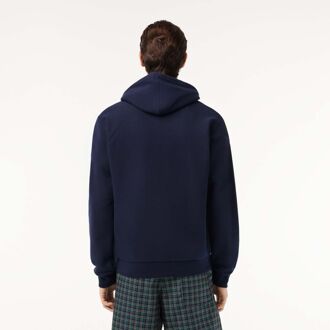 Lacoste Men's Lacoste Heritage Badge Fleece Hoodie in Navy