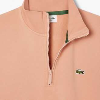 Lacoste Men's Lacoste High Neck Zipped Fleece Sweatshirt in Peach Perzik