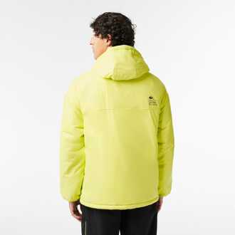 Lacoste Men's Lacoste Padded Popover Hooded Jacket in Yellow - maat S/M Geel