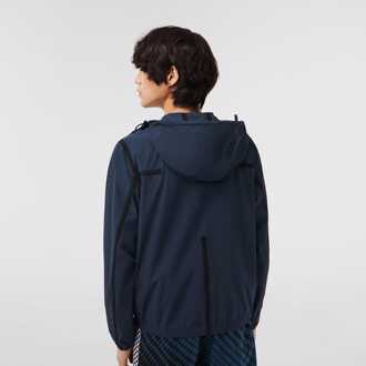 Lacoste Men's Lacoste Recycled Polyamide Short Track Jacket in Blue Blauw - M/L