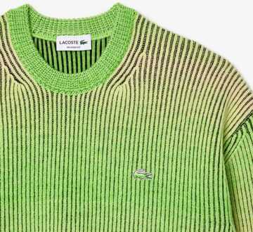 Lacoste Men's Lacoste Relaxed Fit Ombre Crew Neck Sweater in Green black Groen - 2XL
