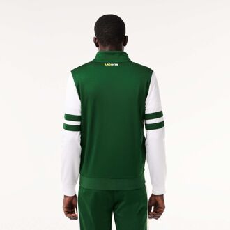 Lacoste Men's Lacoste Sportsuit Striped Tennis Sweatshirt in Green White - maat S Groen