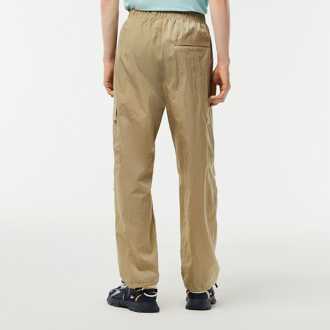 Lacoste Men's Lacoste Water-Repellent Track Pants in Beige - XS