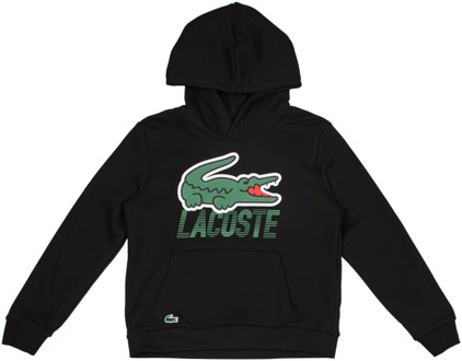 Lacoste Motion Hoodies Kinder - Zwart - Maat 140 - 152 CM - Katoen French Terry Black