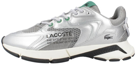 Lacoste Neo Leather Logo Sneakers Lacoste , Gray , Heren - 42 Eu,43 Eu,41 Eu,44 EU