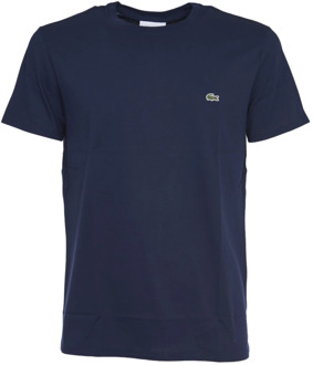 Lacoste Oversized T-shirt met Varsity Stripes Lacoste , Blue , Heren - 2Xl,Xl,L,M,S,Xs