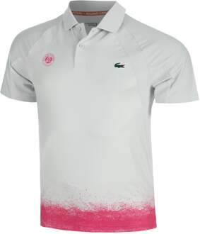 Lacoste Polo Heren-Wit,Pink - L