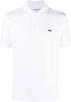 Lacoste Polo Shirt met Logo Patch Lacoste , White , Heren - 2Xl,Xl,L,M,S,Xs,3Xl