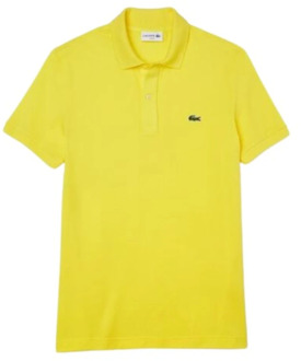 Lacoste Polo Slim Manica Corta Piquet Lacoste , Geel , Heren - 3,4,5