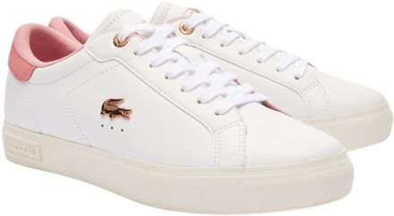 Lacoste Powercourt Sneakers Dames wit - roze - 40