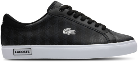Lacoste Powercourt Sneakers Heren - Zwart - Maat 40.5 - Leer Black