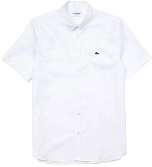 Lacoste Premium Katoenen Regular Fit Overhemd met Vichyruit Patroon Lacoste , White , Heren - 2XL
