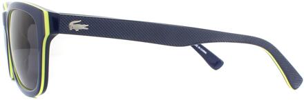 Lacoste rechthoek heren blauw grijze zonnebril - One Size