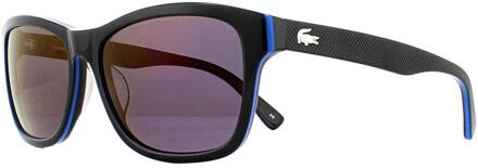 Lacoste rechthoek unisex zwart blauw paarse zonnebril - One Size